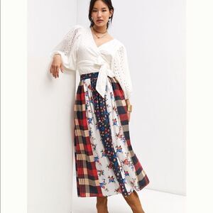 Anthropologie Let me be contrast maxi skirt NWT size small
